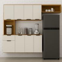 Cozinha Compacta Aura 8 Portas com Nicho Integrado Praticidade Fácil Limpeza