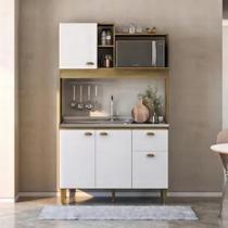 Cozinha Compacta Azareia 4 portas e uma gaveta. Cor branco Cozinha Compacta Azareia 4 portas e uma gaveta. Cor branco