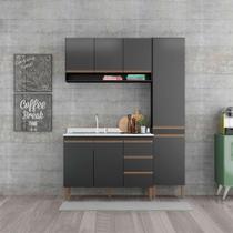 Cozinha Compacta Balcão Pia Kitnet 160x202 3 Pçs Menu Móveis Preto Cozinha Compacta Balcão Pia Kitnet 160x202 3 Pçs Menu Móveis Preto