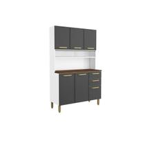 Cozinha Compacta Bella c/ 6 Portas e 2 Gavetas 120cm Grafite - Bertolini