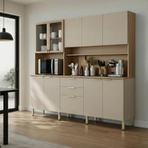 Cozinha Compacta Berry 10 Portas 2 Gavetas Amêndola e Nude