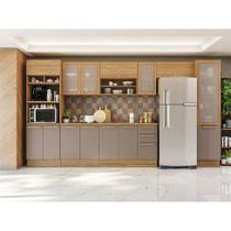 Cozinha Compacta Botanic com Tela 14 PT 3 GV Nogueira e Fendi