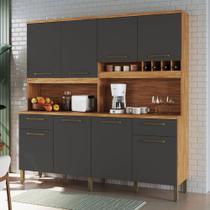Cozinha Compacta Cabernet Prime 8 Portas 2 Gavetas 100% Mdf Amêndoa/Chumbo - Rio Doce Cozinha Compacta Cabernet Prime 8 Portas 2 Gavetas 100% Mdf Amêndoa/Chumbo - Rio Doce