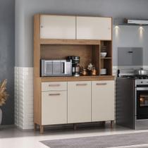 Cozinha Compacta Ceara 5 Portas 1 Gaveta Canelato Rustico Com Off White Cozinha Compacta Ceara 5 Portas 1 Gaveta Canelato Rustico Com Off White