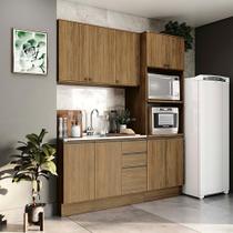Cozinha Compacta Celeste Kappesberg 100% MDF Nogueira 190cm