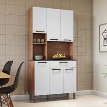 Cozinha Compacta com 6 Portas 1 Gaveta e Espaço para Micro-ondas 100% MDF San Marino - Espresso Móveis