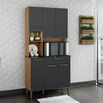 Cozinha Compacta com 6 Portas 1 Gaveta e Espaço para Micro-ondas 100% MDF San Marino