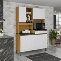 Cozinha Compacta com 7 Portas 1 Gaveta e Espaço para Micro-ondas 100% Mdf Grécia Perfil Espresso Móv