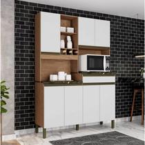 Cozinha Compacta com 7 Portas 1 Gaveta e Espaço para Micro-ondas 100% MDF Grécia Perfil