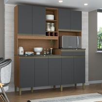 Cozinha Compacta com 9 Portas 1 Gaveta e Espaço para Micro-ondas 100% MDF Roma