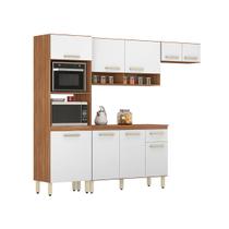 Cozinha Compacta Com Balcão 3 Peças Dubai Amêndola Branco