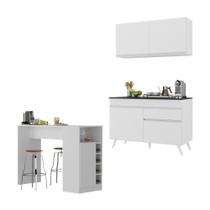 Cozinha Compacta Com Bancada Americana 1 Porta Veneza Multimóveis Mp2207 Branco Branco Cozinha Compacta Com Bancada Americana 1 Porta Veneza Multimóveis Mp2207 Branco Branco