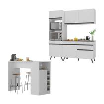 Cozinha Compacta com Bancada Americana/Mesa Veneza Multimóveis MP2211