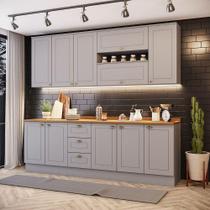 Cozinha Compacta Com Tampo 7 Peças Amy Casa 812 Cinza