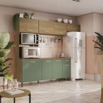 Cozinha Compacta com Tampo Liso 258cm 8 Portas 1 Gaveta CB812 Kappesberg