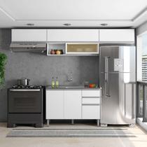 Cozinha Compacta com Vidro Reflecta Evidence 7 PT 2 GV Branca