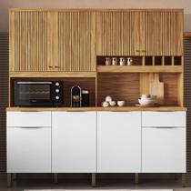 Cozinha Compacta Concord 8 Portas 2 Gavetas 100% Mdf Amêndoa/Branco - Rio Doce