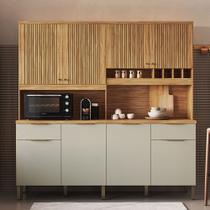 Cozinha Compacta Concord 8 Portas 2 Gavetas 100% Mdf Amêndoa/Off White - Rio Doce Cozinha Compacta Concord 8 Portas 2 Gavetas 100% Mdf Amêndoa/Off White - Rio Doce