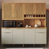 Cozinha Compacta Concord 8 Portas 2 Gavetas 100% Mdf Amêndoa/Off White - Rio Doce