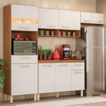 Cozinha Compacta Dama 9 Portas 2 Gavetas Amêndola Touch/Branco - Demóbile - Demobile