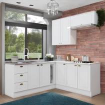 Cozinha Compacta de Canto 6 peças Para Pia e Cooktop Sophia Henn - Branco/Calcare