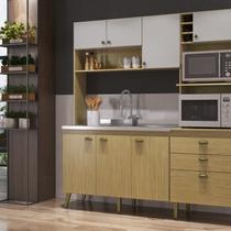 Cozinha Compacta Donna 8 Portas 2 Gavetas com Nichos e com Espaço Forno e Micro-ondas 186,5cm Cozinha Compacta Donna 8 Portas 2 Gavetas com Nichos e com Espaço Forno e Micro-ondas 186,5cm