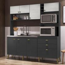 Cozinha Compacta Donna - Grafite/Snow Cozinha Compacta Donna - Grafite/Snow