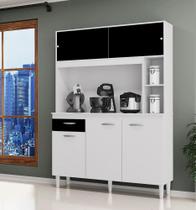 Cozinha Compacta Duda 120mt Com 5 Portas 1 Gaveta Branco Preto Poquema