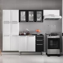 Cozinha Compacta em Aço 4 Peças 13 Portas 2 Gavetas Paneleiro Duplo em Aço Luce Itatiaia