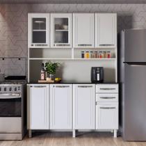 Cozinha Compacta em Aço e Vidro 8 Portas 2 Gavetas com Tampo Esmeralda Damulti Cozinha Compacta em Aço e Vidro 8 Portas 2 Gavetas com Tampo Esmeralda Damulti