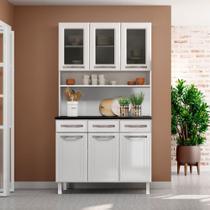 Cozinha Compacta em Aço e Vidros 6 Portas 3 Gavetas Esmeralda Damulti Cozinha Compacta em Aço e Vidros 6 Portas 3 Gavetas Esmeralda Damulti