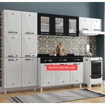 Cozinha Compacta em Aço Mirage New 11 Portas Branco/Preto - Telasul