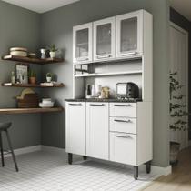 Cozinha Compacta em Aço Múltipla 6 Ptas 2 Gav 3 Vid Branco