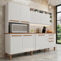 Cozinha Compacta em MDP 8 Portas 2 Gavetas Millena Yescasa Branco