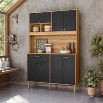 Cozinha Compacta Erva Doce 120 6 Portas 1 Gaveta Freijó/Preto Esfera - Nicioli Cozinha Compacta Erva Doce 120 6 Portas 1 Gaveta Freijó/Preto Esfera - Nicioli