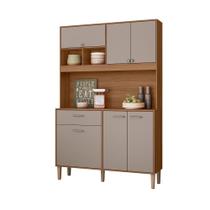Cozinha Compacta Erva Doce 120 6 Portas 1 Gaveta Ipê/Fendy - Nicioli