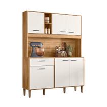 Cozinha Compacta Erva Doce 140 6 Portas 1 Gaveta Freijó/Off White Cristal - Nicioli Cozinha Compacta Erva Doce 140 6 Portas 1 Gaveta Freijó/Off White Cristal - Nicioli