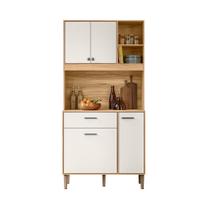 Cozinha Compacta Erva Doce 90 4 Portas 1 Gaveta Freijó/Off White Cristal - Nicioli Cozinha Compacta Erva Doce 90 4 Portas 1 Gaveta Freijó/Off White Cristal - Nicioli