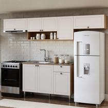Cozinha Compacta Essência Frizz 8 Portas 1 Gaveta 100% Mdf Cm0116 Cinamomo Fosco/Branco - Genialflex Cozinha Compacta Essência Frizz 8 Portas 1 Gaveta 100% Mdf Cm0116 Cinamomo Fosco/Branco - Genialflex