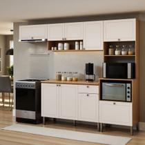 Cozinha Compacta Essência Frizz 9 Portas 1 Gaveta 100% Mdf Cinamomo Fosco/Branco - Genialflex Cozinha Compacta Essência Frizz 9 Portas 1 Gaveta 100% Mdf Cinamomo Fosco/Branco - Genialflex