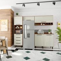 Cozinha Compacta Evolution 5 PT 4 GV Legno e Crema Cozinha Compacta Evolution 5 PT 4 GV Legno e Crema