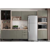 Cozinha Compacta Firenze 5 Peças (2 Aéreos + 1 Balcão + 2 Paneleiros) FMT011 Avena/Menta - Demóbile