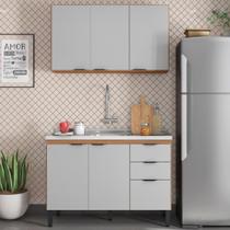 Cozinha Compacta Firenze 6 Portas 2 Gavetas Amêndola Touch/Nude Prime Tx - Demóbile