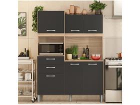 Cozinha Compacta Harmonia 6 Portas 2 Gavetas Avena Touch Grafito 96201 Demóbile