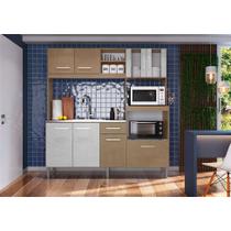 Cozinha Compacta Helena 8 PT 1 GV Brunne e Off White - Genial Flex