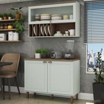 Cozinha Compacta Iluminata 3 Portas 100% Mdf Verde Mint - Genialflex Cozinha Compacta Iluminata 3 Portas 100% Mdf Verde Mint - Genialflex