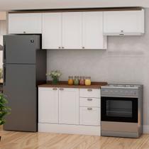 Cozinha Compacta Iluminata 7 Portas 3 Gavetas 100% Mdf Branco/ébano - Genialflex Cozinha Compacta Iluminata 7 Portas 3 Gavetas 100% Mdf Branco/ébano - Genialflex