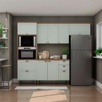 Cozinha Compacta Iluminata 8 PT 4 GV Verde Mint e Ébano