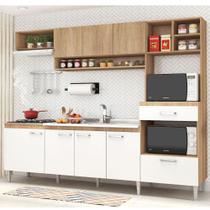 Cozinha Compacta Inova III com 8 Portas - Carvalho/Branco