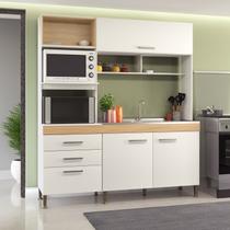 Cozinha Compacta - Isis 1860x2132x520 mm Branco/Mel Cozinha Compacta - Isis 1860x2132x520 mm Branco/Mel